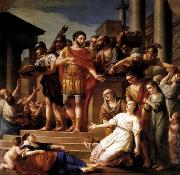 Joseph Marie Vien Marcus Aurelius Distributing Bread to the People oil on canvas
